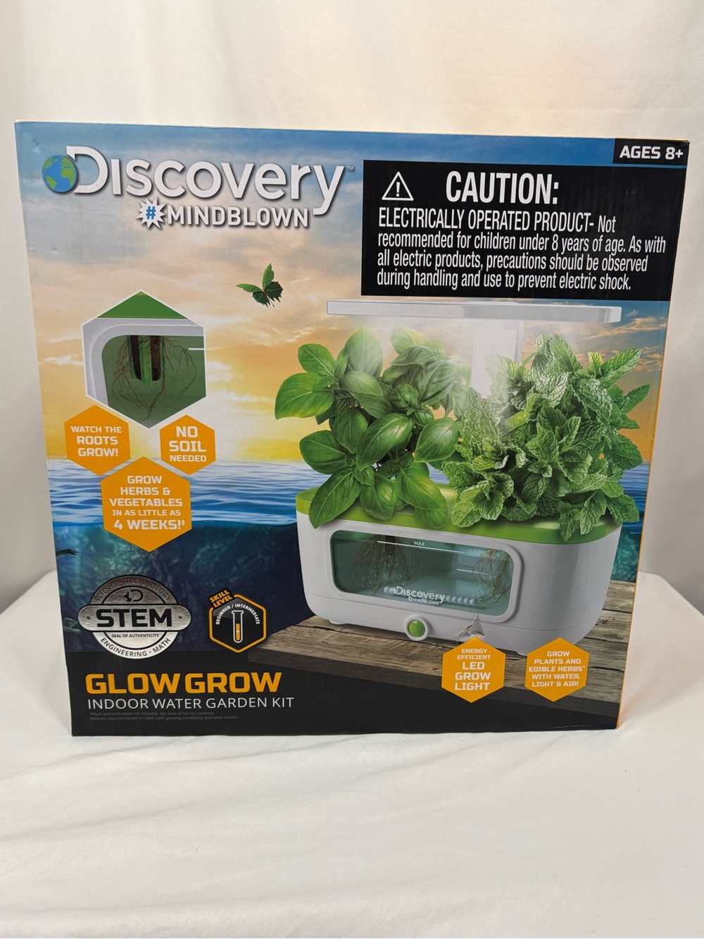 Discovery Mindblown Glow Grow Indoor Water Garden Kit - White & Green New In Box
